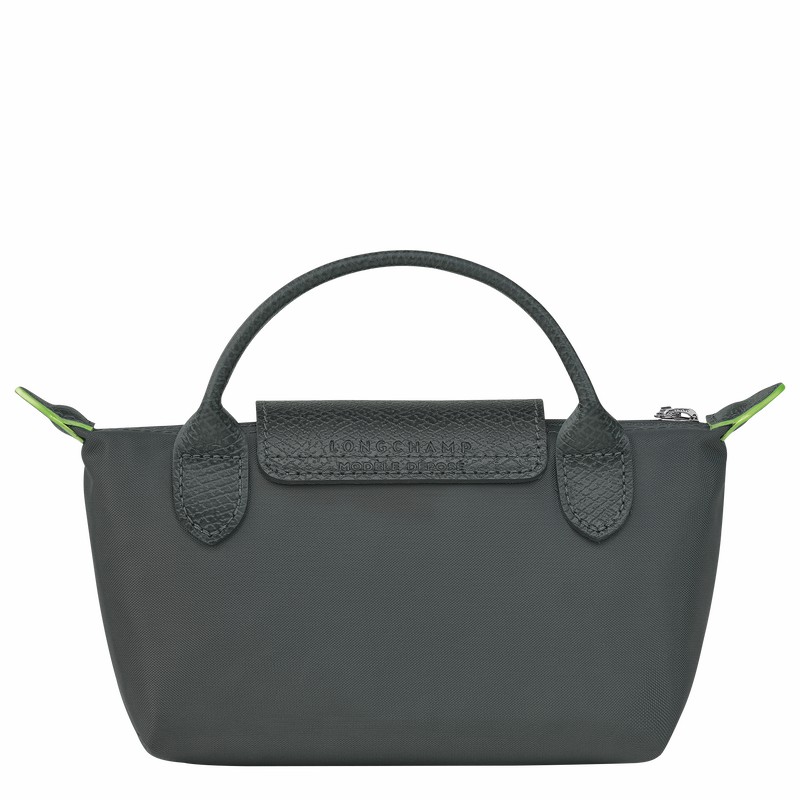 Deep Grey Longchamp Le Pliage Green Pouch with handle - Recycled canvas UK | 34175919P66