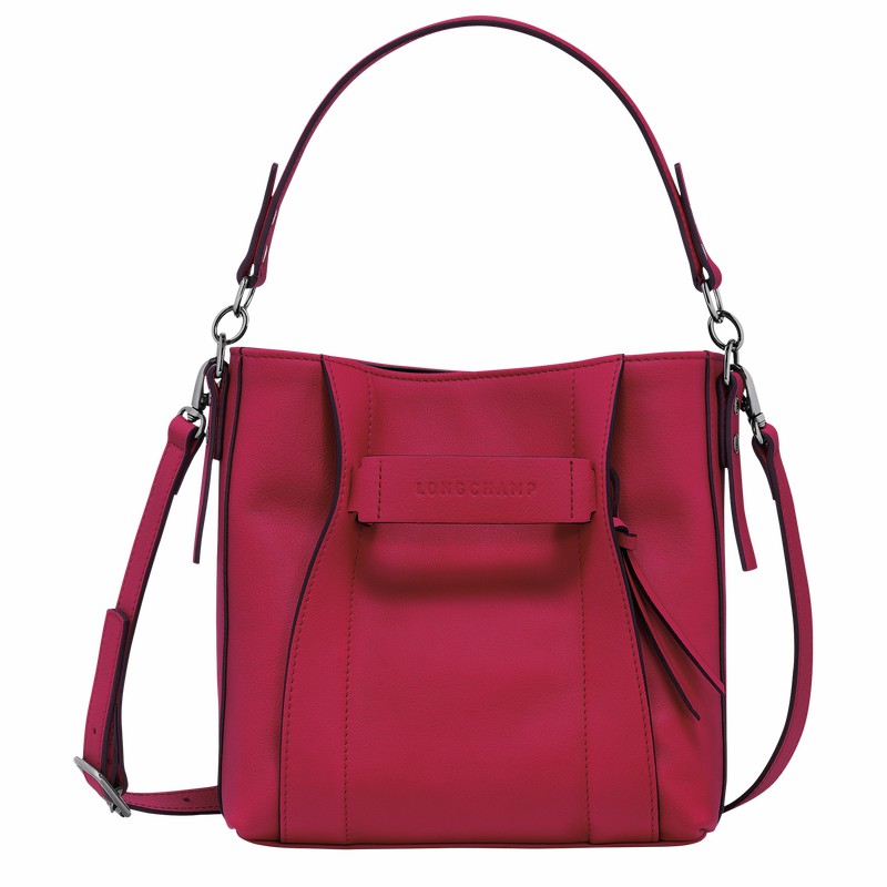 Fuchsia Longchamp 3D S Crossbody bag - Leather UK | 10215HCVJ13