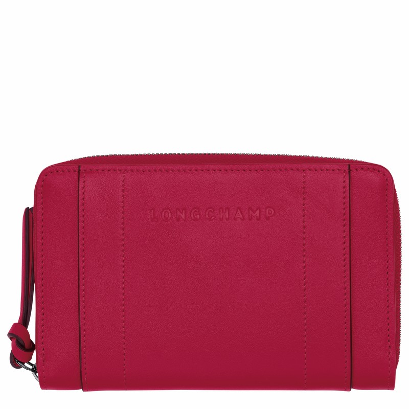 Fuchsia Longchamp 3D Wallet - Leather UK | L3622HCVJ13