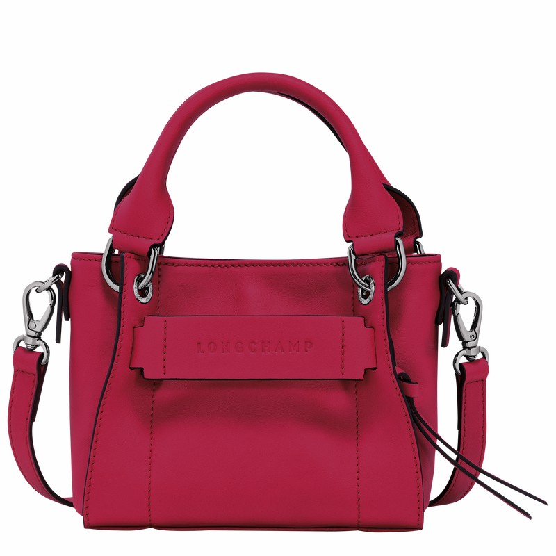 Fuchsia Longchamp 3D XS Handbag - Leather UK | 10254HCVJ13