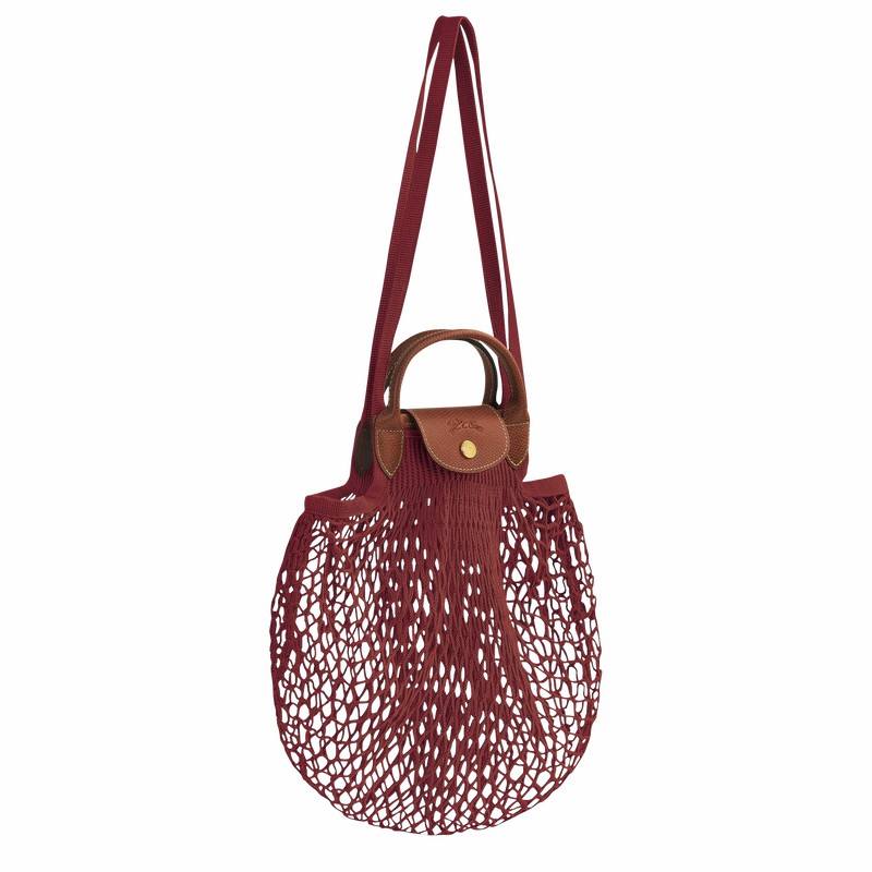 Fuchsia Longchamp Le Pliage Filet L Mesh bag - Canvas UK | 10121HVH204