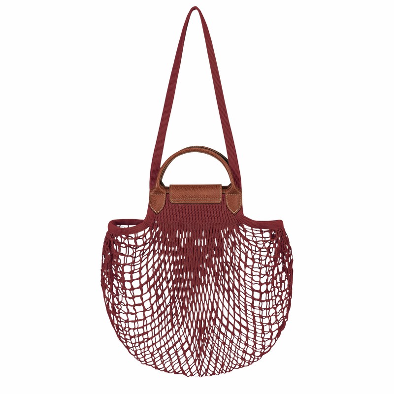 Fuchsia Longchamp Le Pliage Filet L Mesh bag - Canvas UK | 10121HVH204