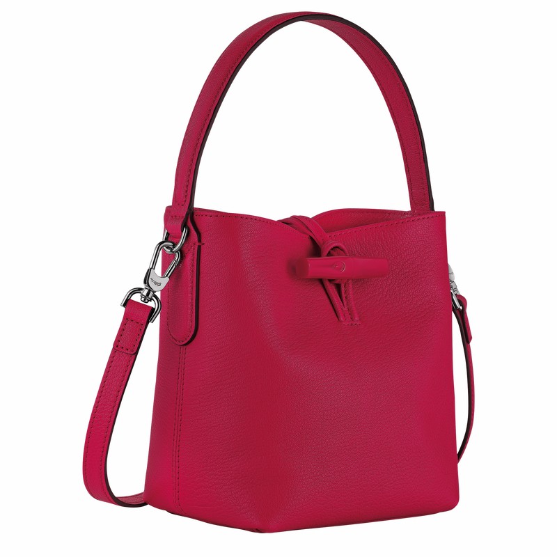 Fuchsia Longchamp Le Roseau XS Bucket bag - Leather UK | 10159HECJ13