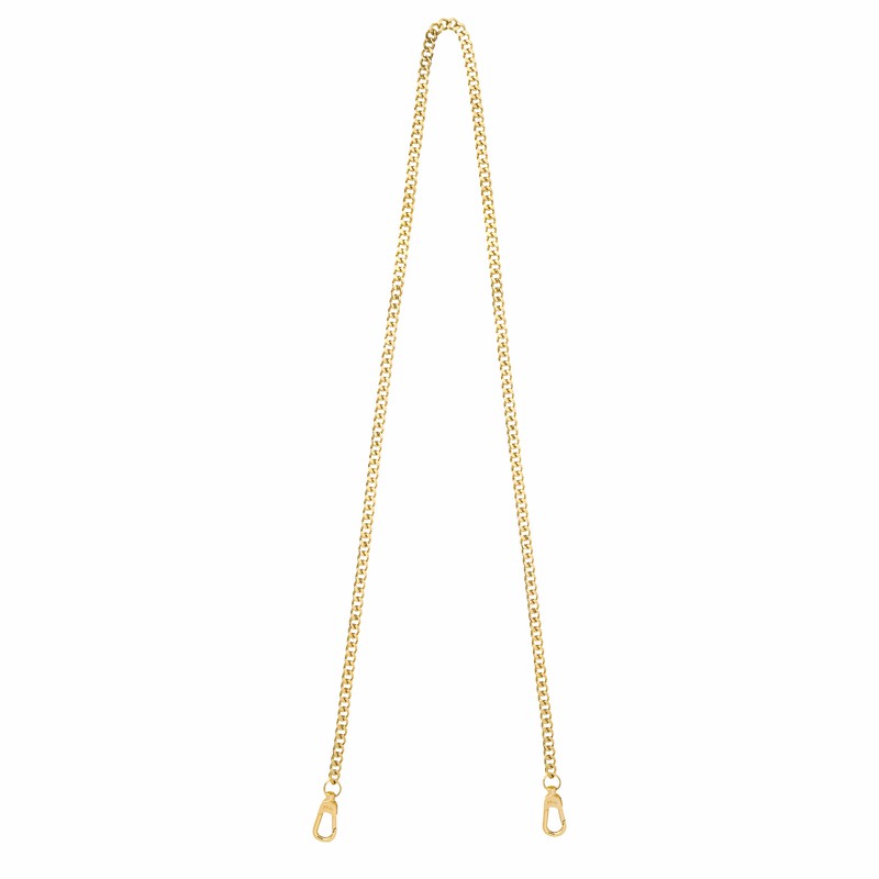 Gold Longchamp CHAÎNE Shoulder strap - Metal UK | 34194METDTP