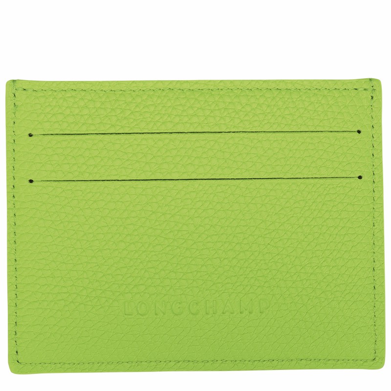 Green Light Longchamp Le Roseau Card holder - Leather UK | L3218HFP355