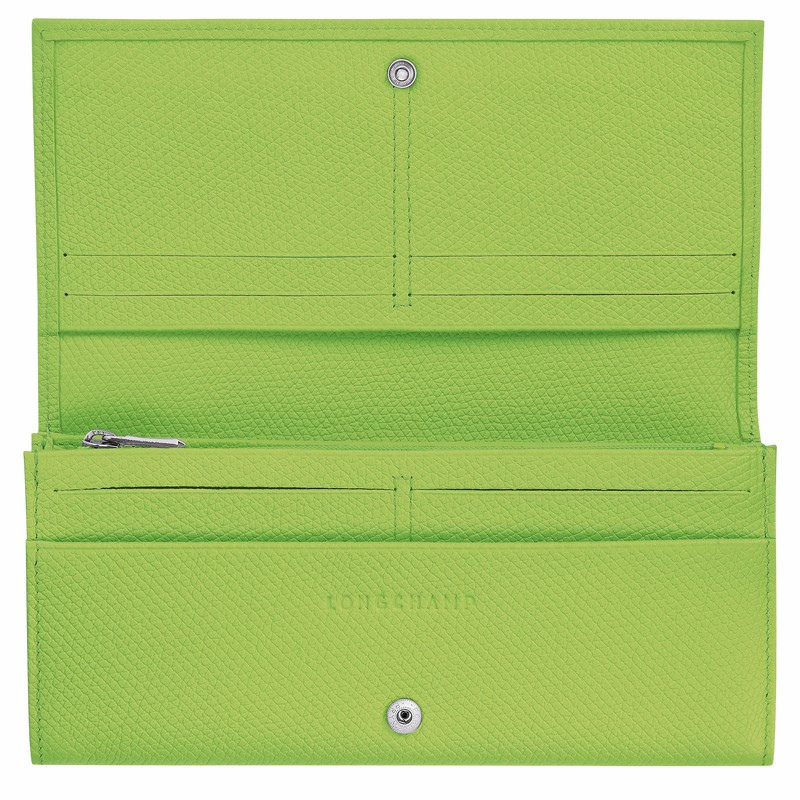 Green Light Longchamp Le Roseau Flap wallet - Leather UK | L3044HFP355