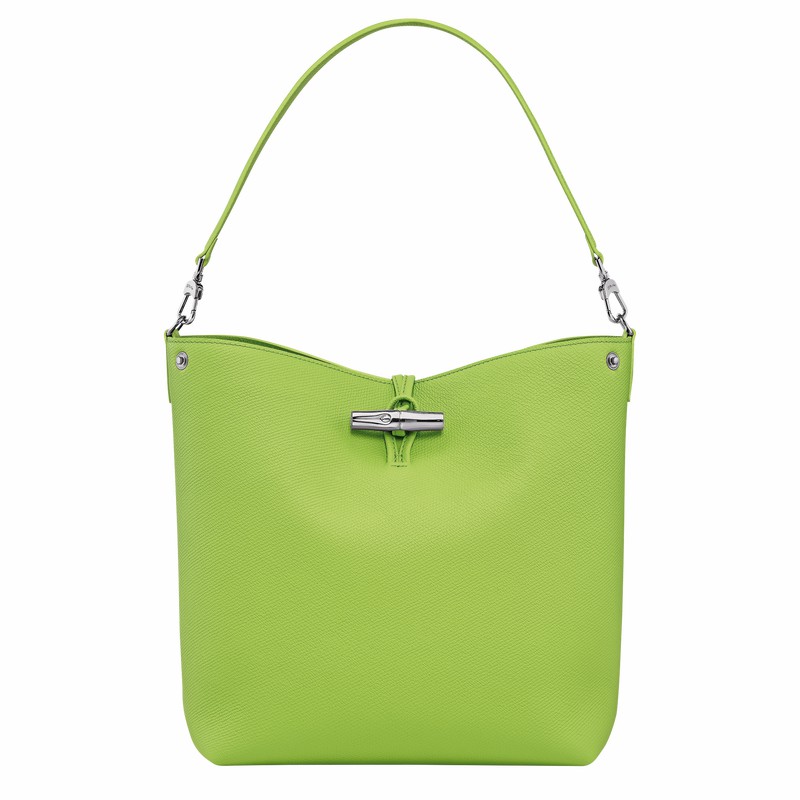 Green Light Longchamp Le Roseau M Shoulder bag - Leather UK | 10281HFP355