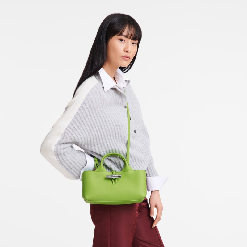 Green Light Longchamp Le Roseau S Handbag - Leather UK | 10280HFP355