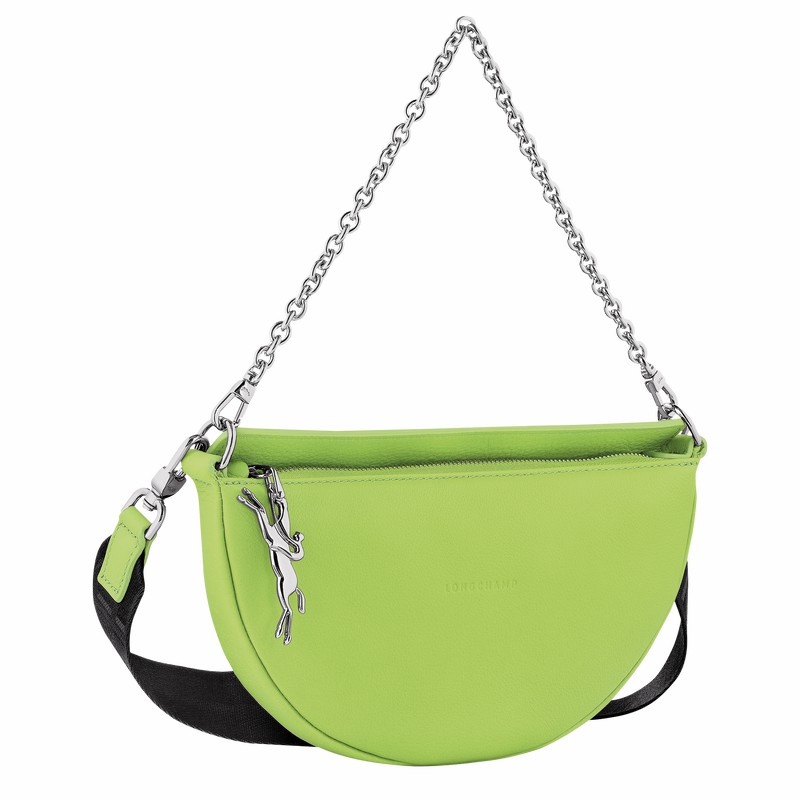 Green Light Longchamp Smile S Crossbody bag - Leather UK | 10224HDS355