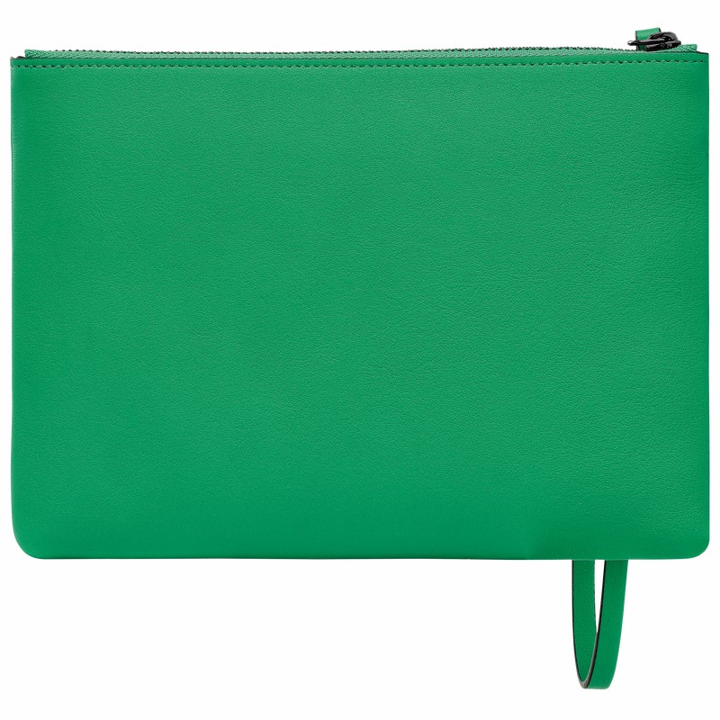 Green Longchamp 3D Pouch - Leather UK | 30032HCV129-