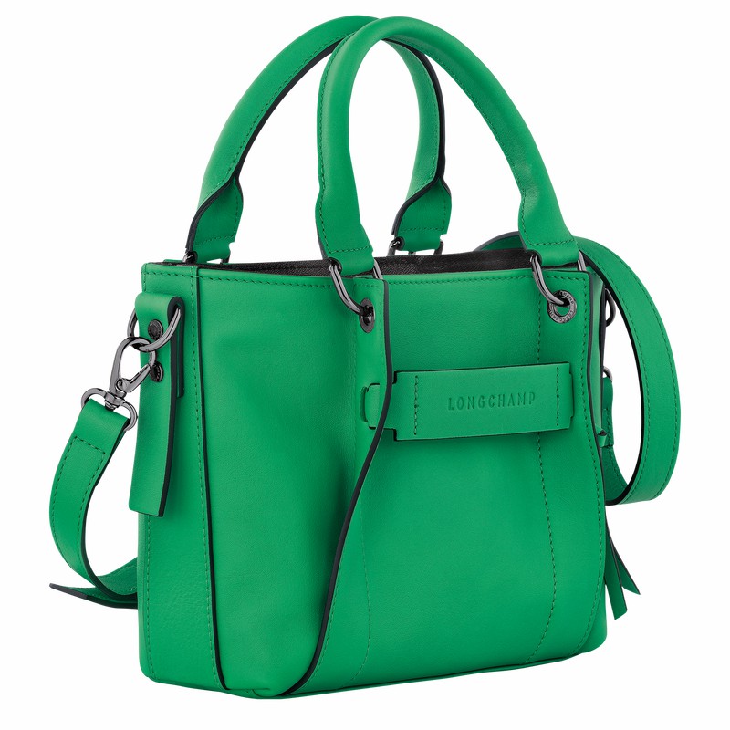 Green Longchamp 3D S Handbag - Leather UK | 10197HCV129