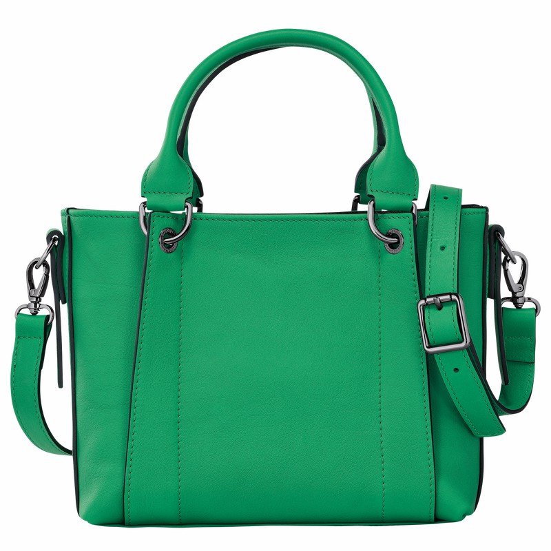 Green Longchamp 3D S Handbag - Leather UK | 10197HCV129