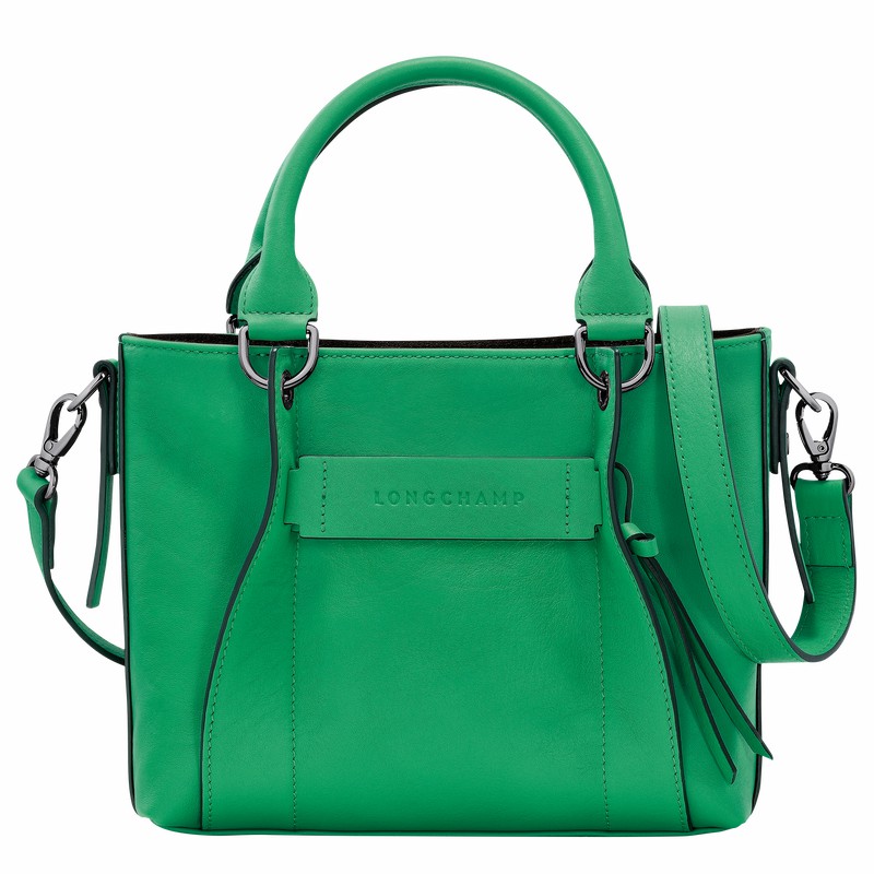 Green Longchamp 3D S Handbag - Leather UK | 10197HCV129