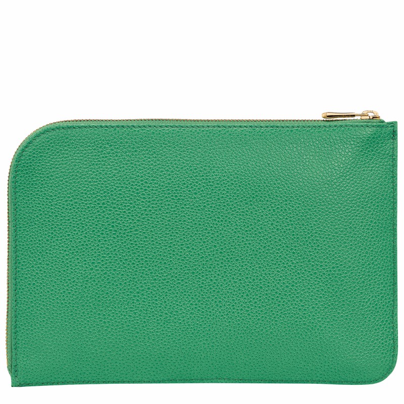 Green Longchamp Le FOULONNÉ Pouch - Leather UK | 30040021129