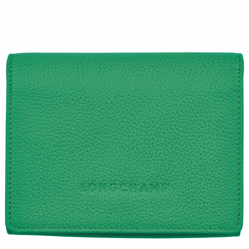 Green Longchamp Le FOULONNÉ Wallet - Leather UK | 30021021129-