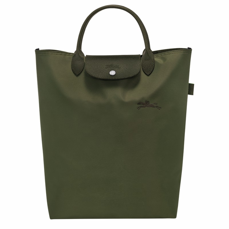 Green Longchamp Le Pliage Green M Tote bag - Canvas UK | 10168919479-