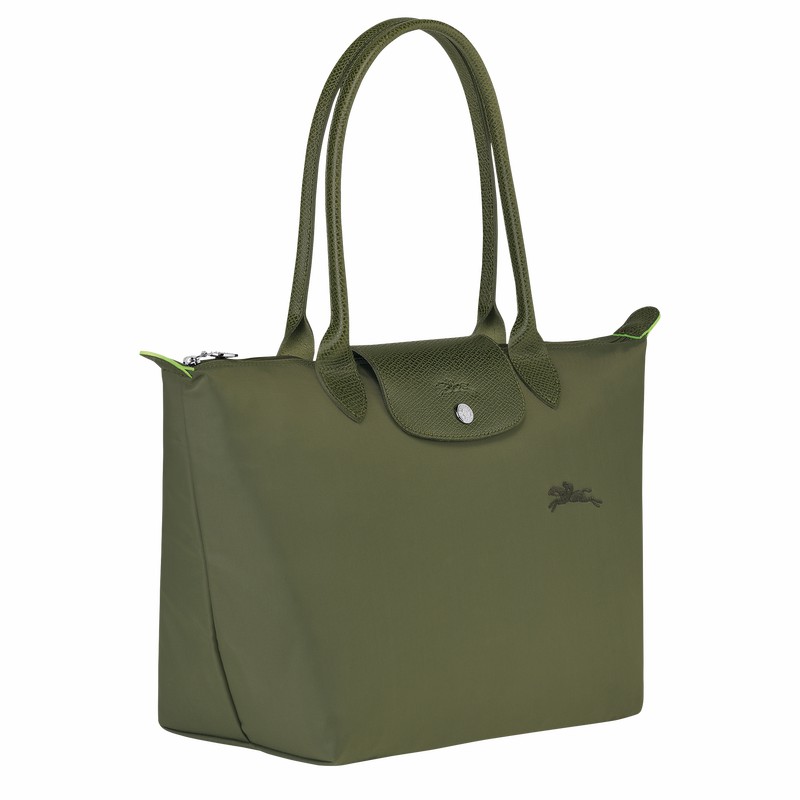 Green Longchamp Le Pliage Green M Tote bag - Recycled canvas UK | L2605919479