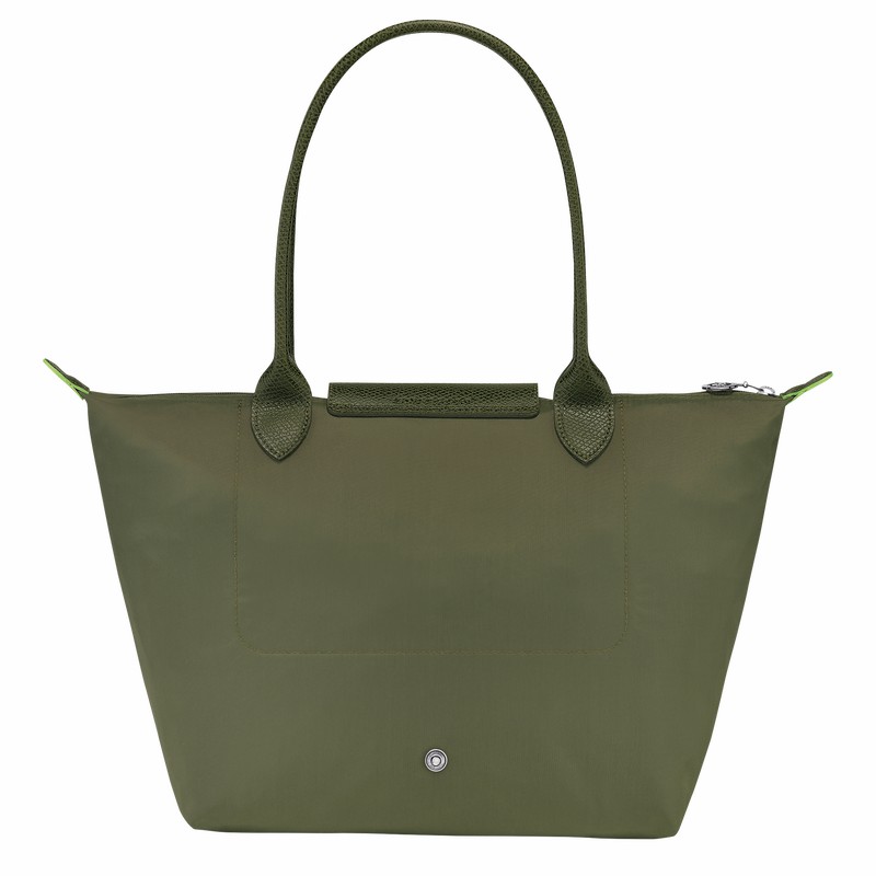 Green Longchamp Le Pliage Green M Tote bag - Recycled canvas UK | L2605919479