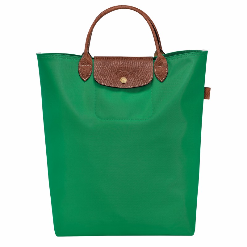 Green Longchamp Le Pliage Original M Tote bag - Canvas UK | 10168089P88-