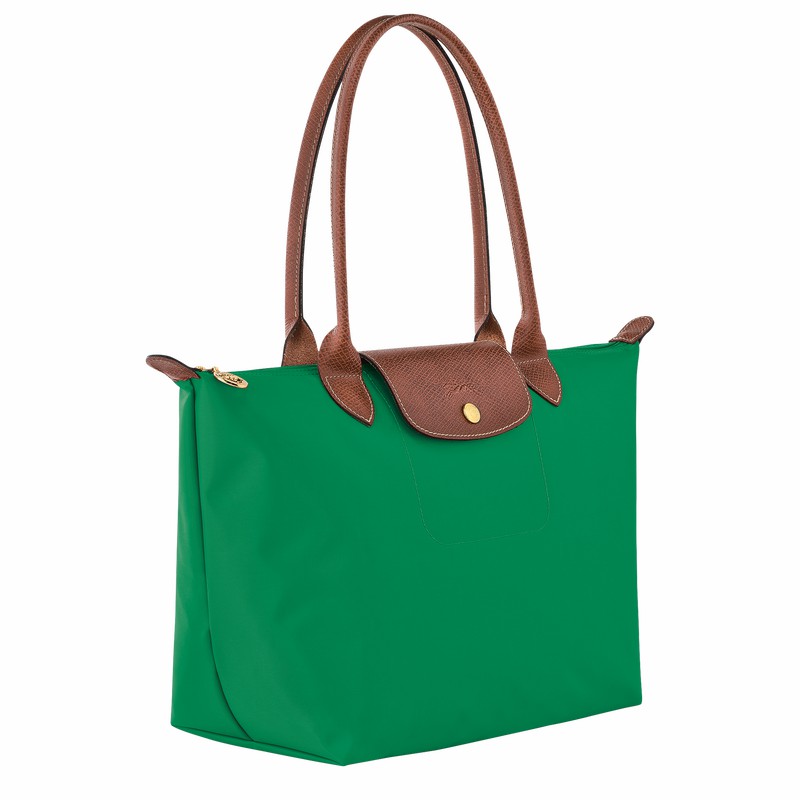 Green Longchamp Le Pliage Original M Tote bag - Recycled canvas UK | L2605089P88