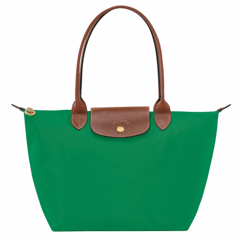 Green Longchamp Le Pliage Original M Tote bag - Recycled canvas UK | L2605089P88