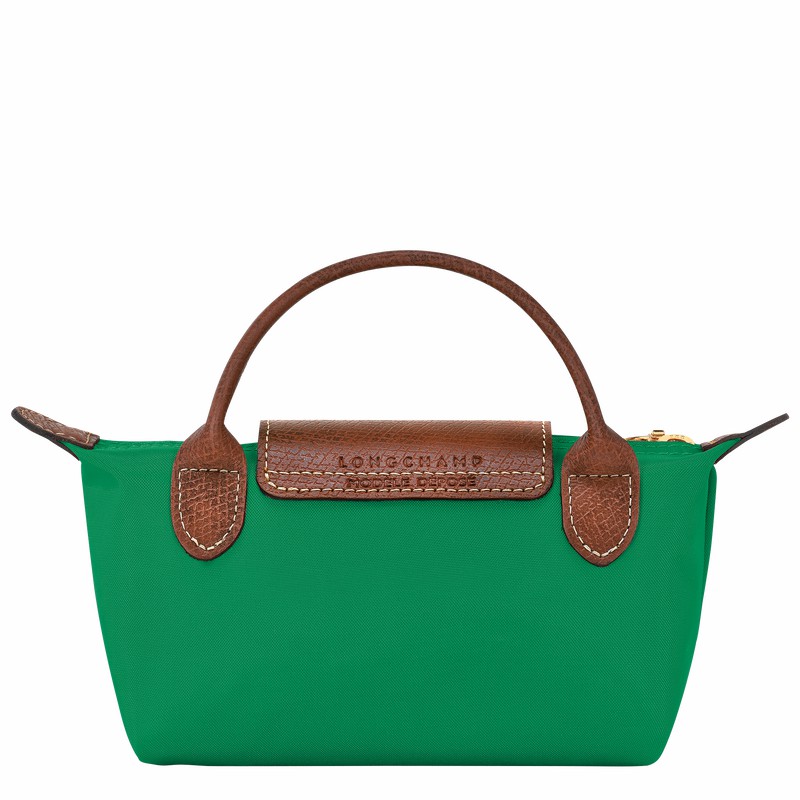 Green Longchamp Le Pliage Original Pouch with handle - Recycled canvas UK | 34175089P88-