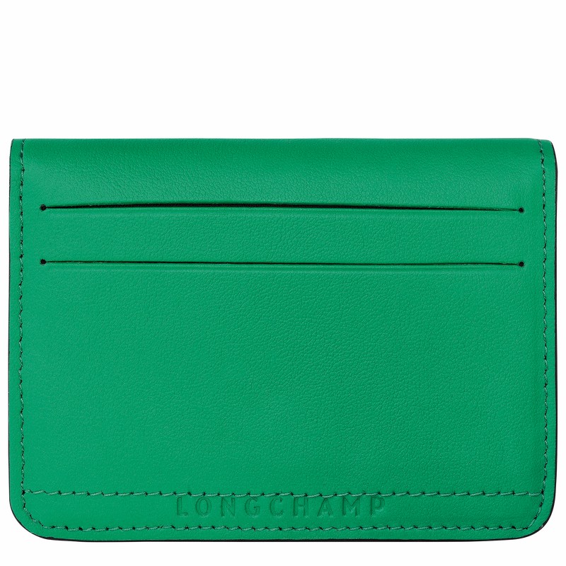 Green Longchamp Le Pliage Xtra Card holder - Leather UK | 30039987249