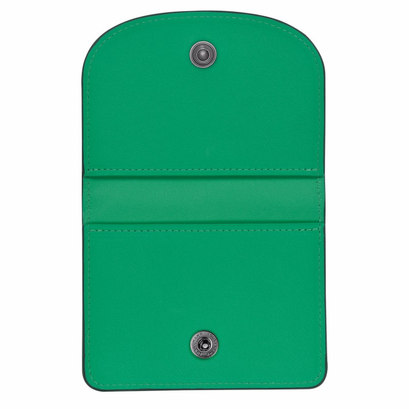 Green Longchamp Le Pliage Xtra Card holder - Leather UK | 30039987249