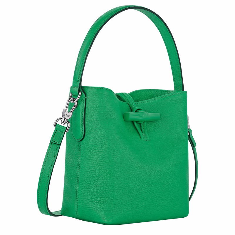 Green Longchamp Le Roseau XS Bucket bag - Leather UK | 10159HEC129