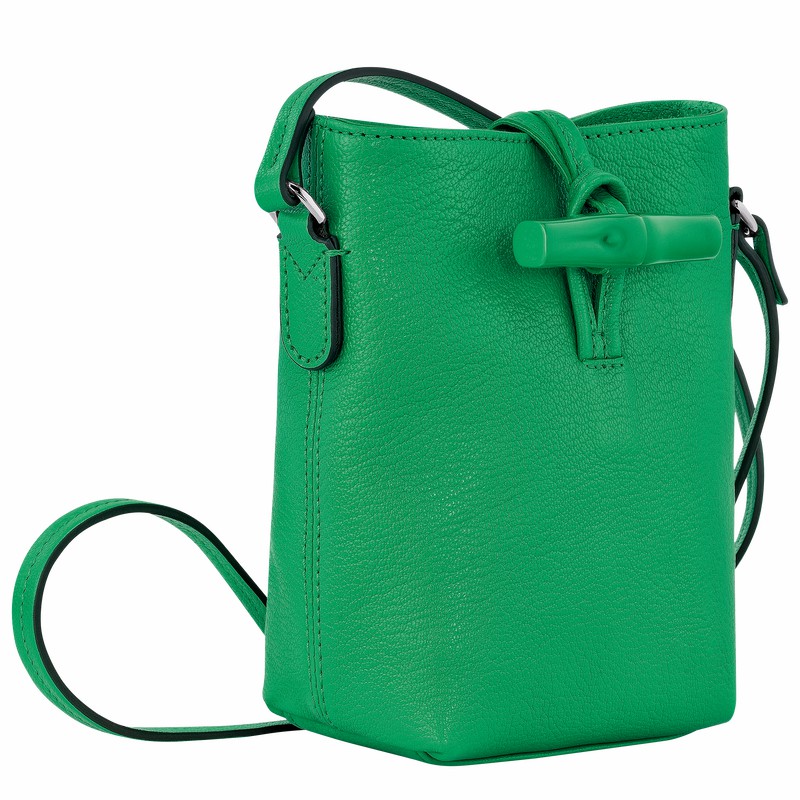 Green Longchamp Le Roseau XS Crossbody bag - Leather UK | 10207HEC129