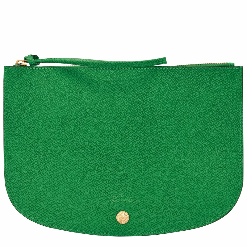 Green Longchamp ÉPURE Pouch - Leather UK | 10250HYZ129