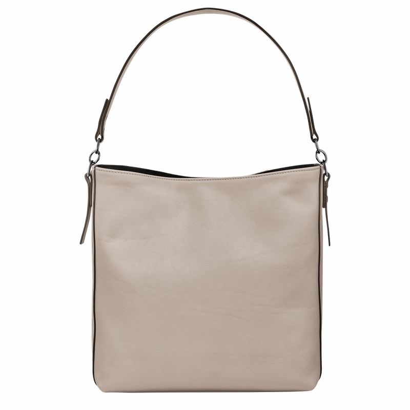 Grey Longchamp 3D M Hobo bag - Leather UK | 10225HCV299