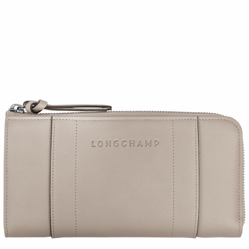 Grey Longchamp 3D Zip around wallet - Leather UK | L3418HCV299-