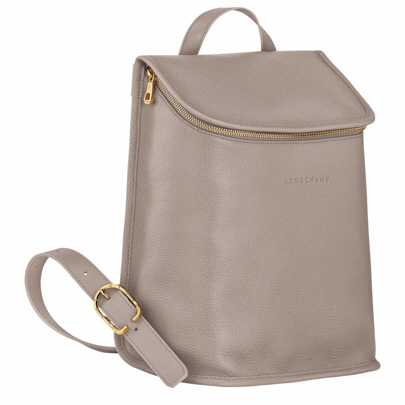 Grey Longchamp Le FOULONNÉ Backpack - Leather UK | 10195021P55