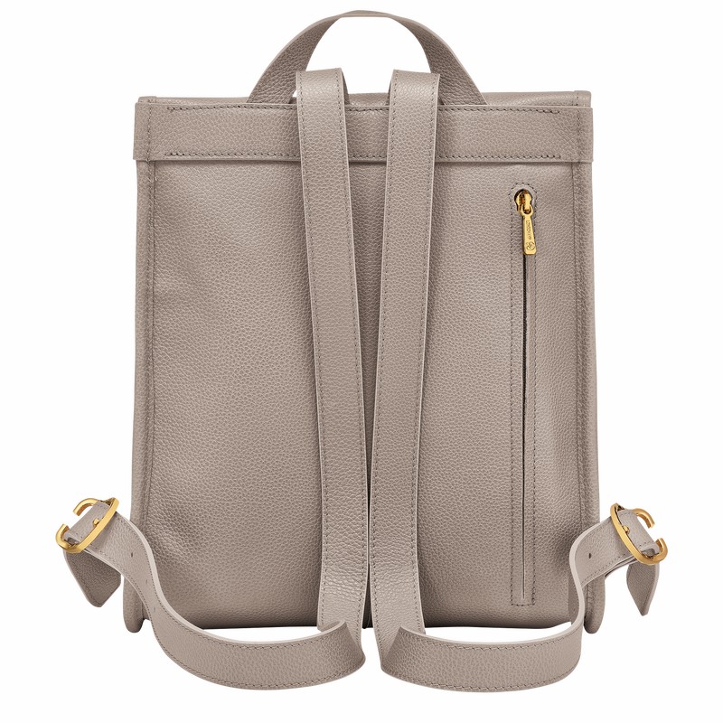 Grey Longchamp Le FOULONNÉ Backpack - Leather UK | 10195021P55