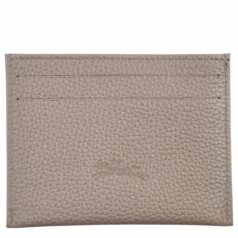 Grey Longchamp Le FOULONNÉ Cardholder - Leather UK | L3218021P55