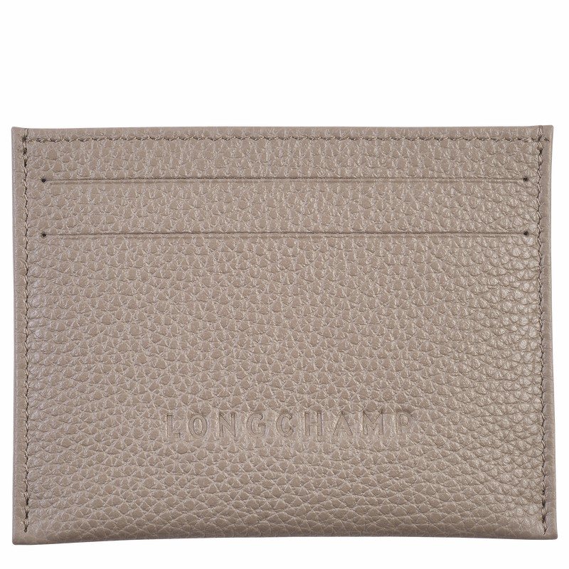 Grey Longchamp Le FOULONNÉ Cardholder - Leather UK | L3218021P55