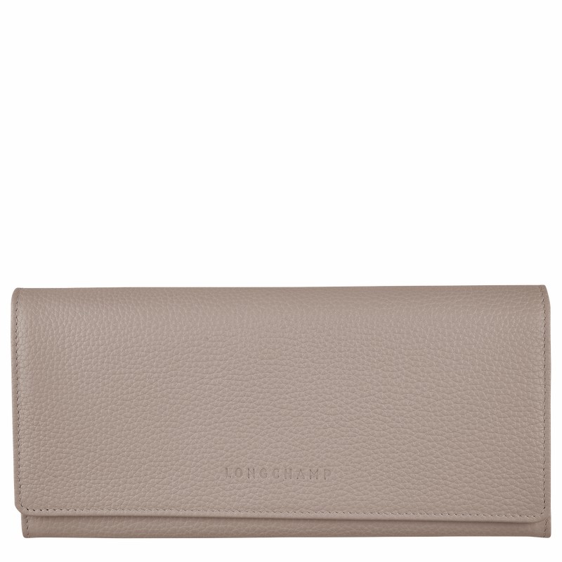 Grey Longchamp Le FOULONNÉ Continental wallet - Leather UK | L3044021P55