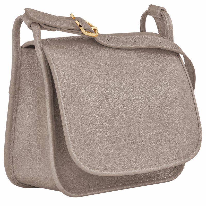 Grey Longchamp Le FOULONNÉ M Crossbody bag - Leather UK | 10135021P55