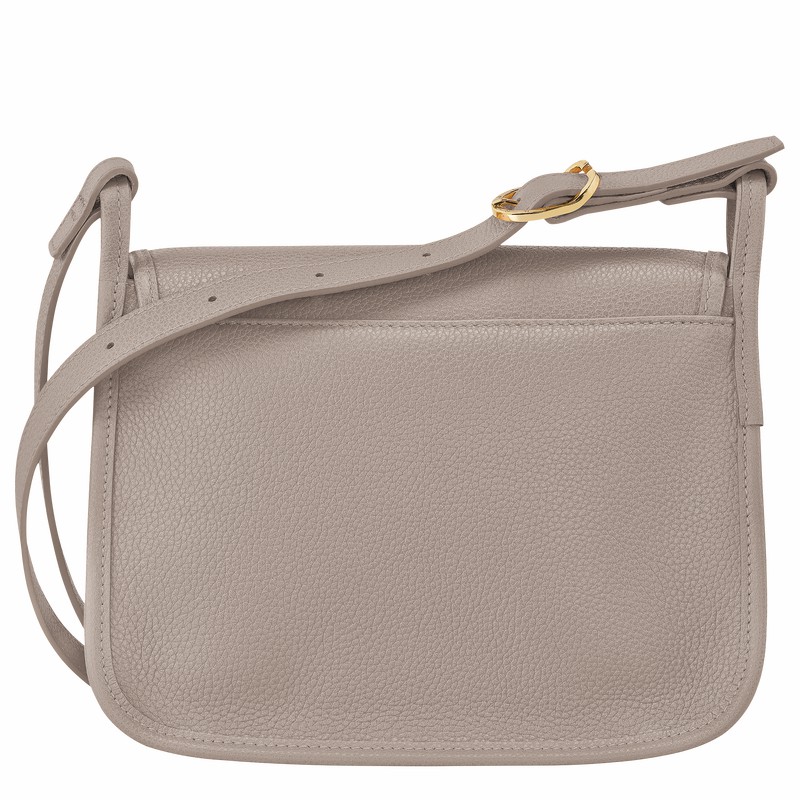 Grey Longchamp Le FOULONNÉ M Crossbody bag - Leather UK | 10135021P55