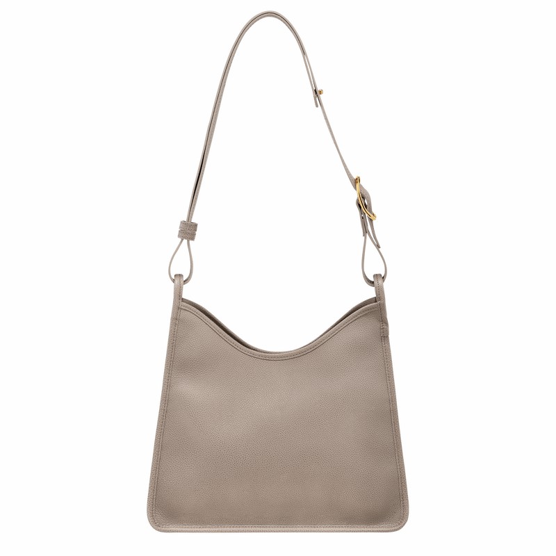 Grey Longchamp Le FOULONNÉ M Hobo bag - Leather UK | 10155021P55