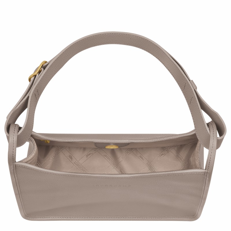 Grey Longchamp Le FOULONNÉ M Hobo bag - Leather UK | 10155021P55