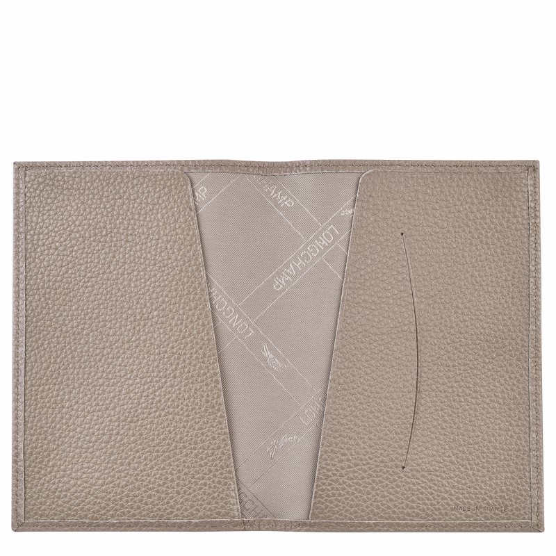 Grey Longchamp Le FOULONNÉ Passport cover - Leather UK | L3416021P55-