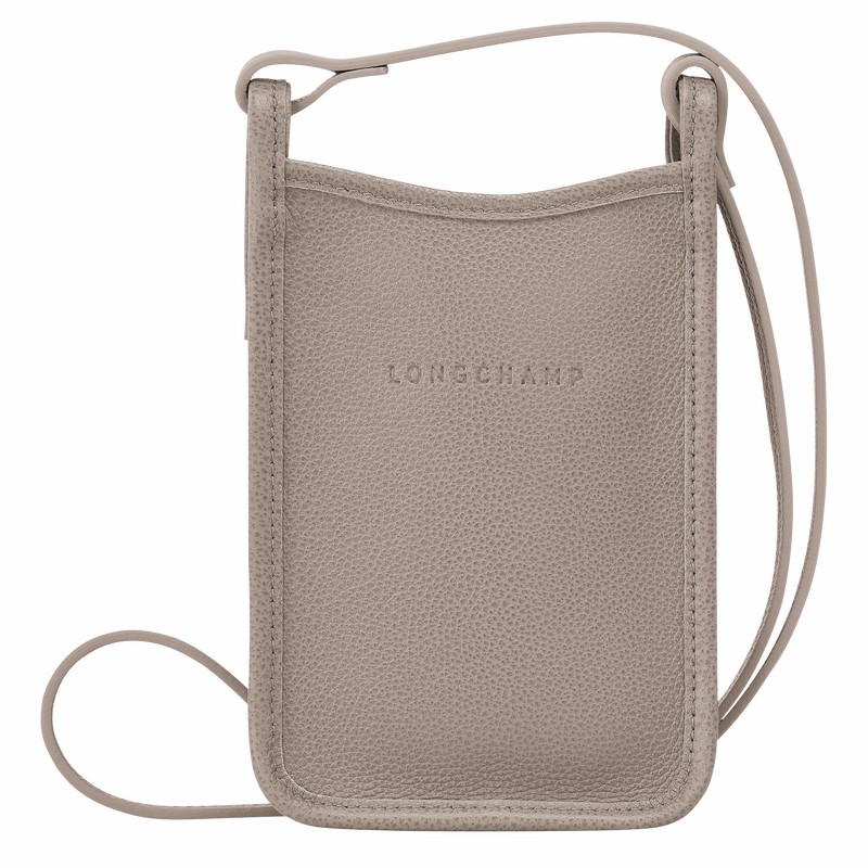 Grey Longchamp Le FOULONNÉ Phone case - Leather UK | 34200021P55