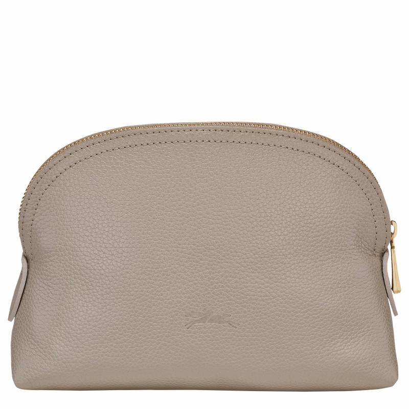 Grey Longchamp Le FOULONNÉ Pouch - Leather UK | L2527021P55-