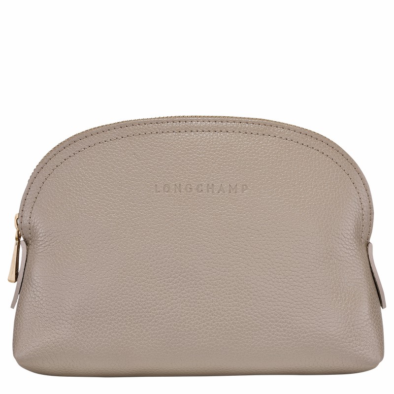 Grey Longchamp Le FOULONNÉ Pouch - Leather UK | L2527021P55-