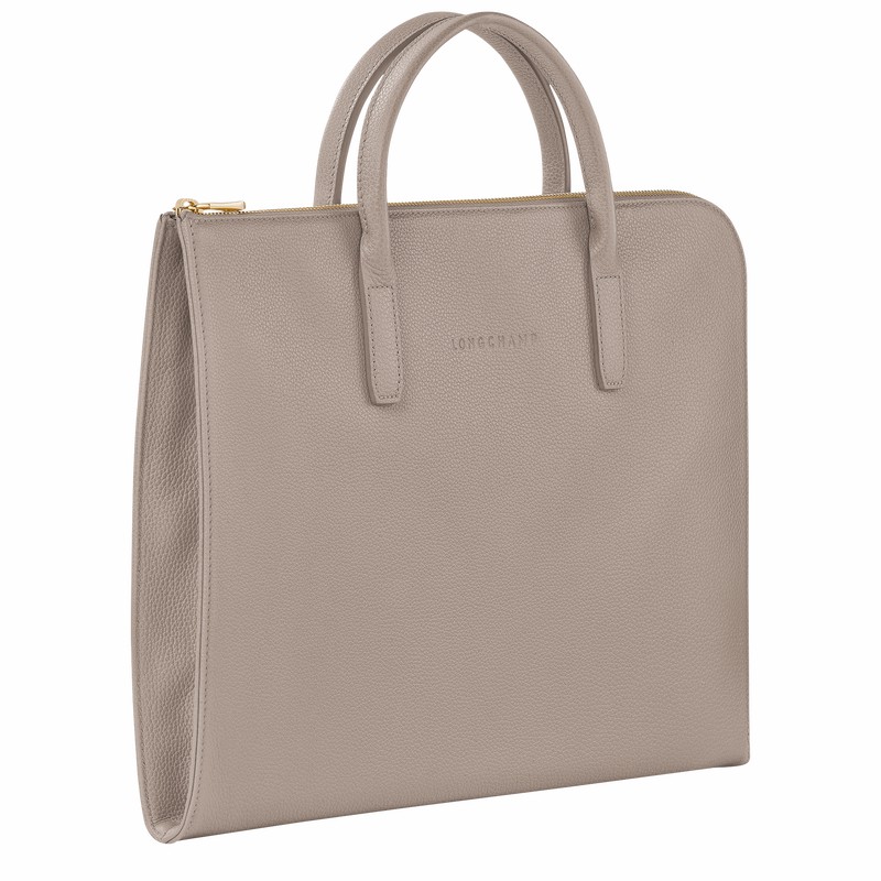 Grey Longchamp Le FOULONNÉ S Briefcase - Leather UK | L2115021P55-