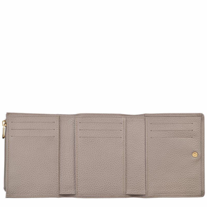 Grey Longchamp Le FOULONNÉ Wallet - Leather UK | 30021021P55-