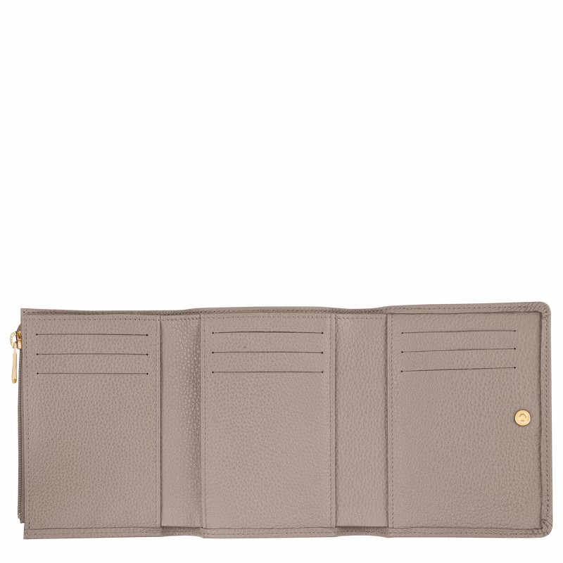 Grey Longchamp Le FOULONNÉ Wallet - Leather UK | 30021021P55-