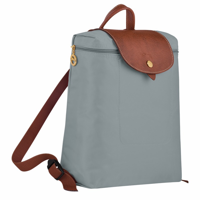 Grey Longchamp Le Pliage Original M Backpack - Recycled canvas UK | L1699089P80-